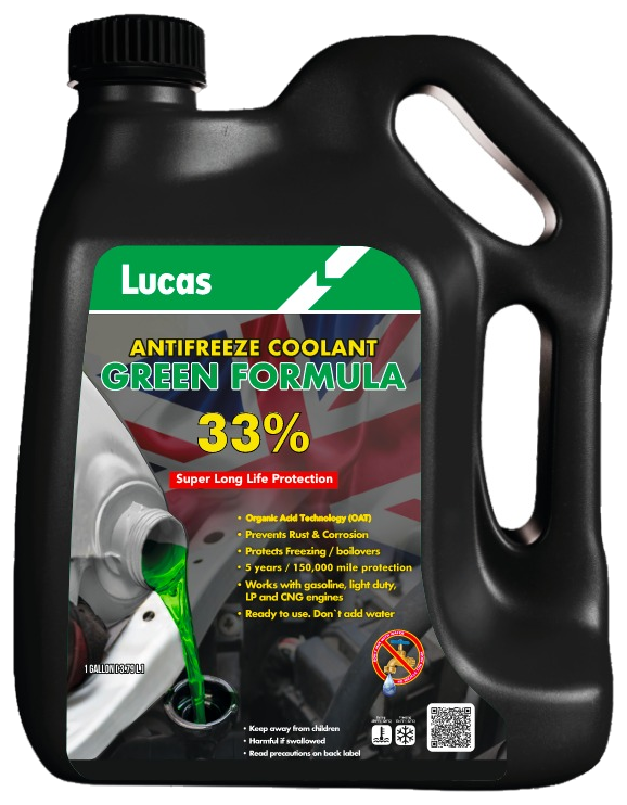 Lucas Antifreeze Coolant Green Formula 33% (1 gallon)